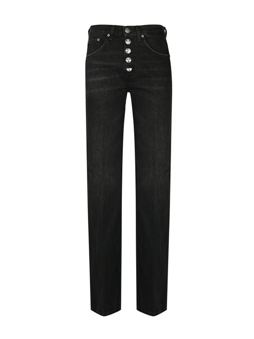 Jeans Jacklyn wide leg in denim fisso Nero DONDUP | DP427B DFE305 LM9999